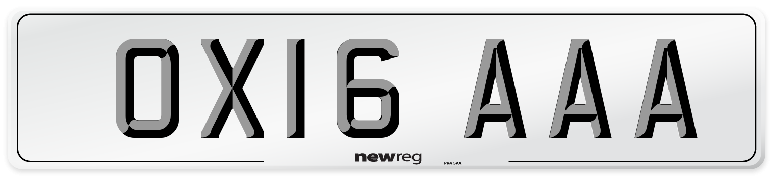OX16 AAA Number Plate from New Reg